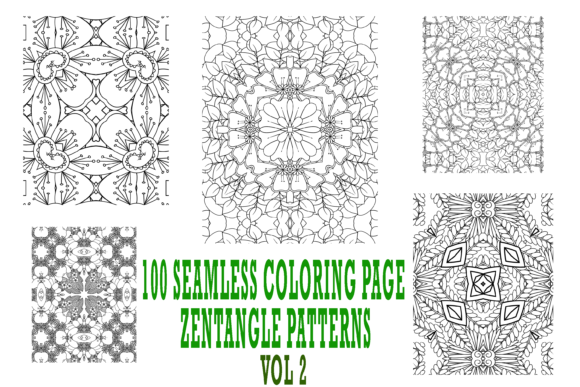100 Seamless Coloring Page Pattern Vol 2: A Creative Resource for Adult Colorers
