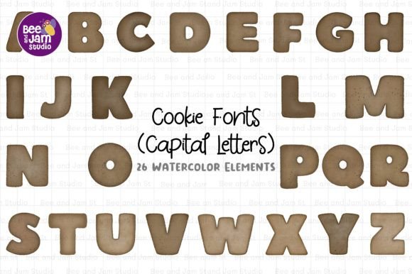 Cookie Alphabet Font PNG Watercolor: A Versatile Design for Creative Projects
