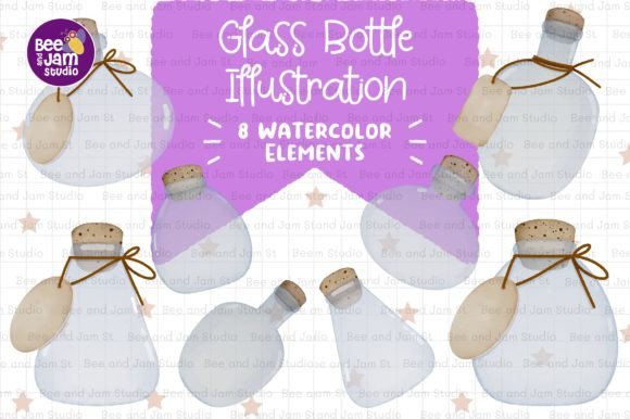 Discover the Magic of Glass Bottle Watercolor PNG Sublimation