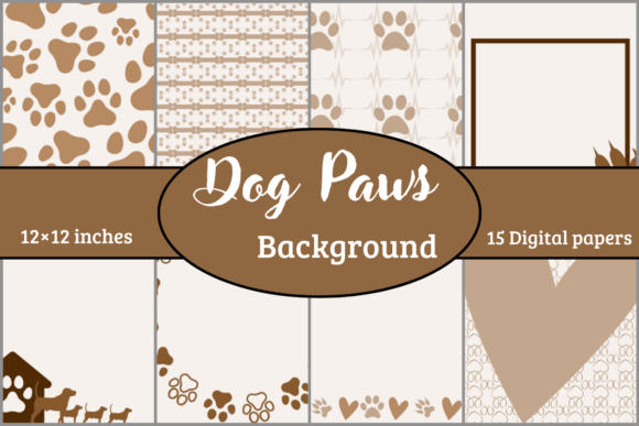 Dog Paws Background Digital Papers