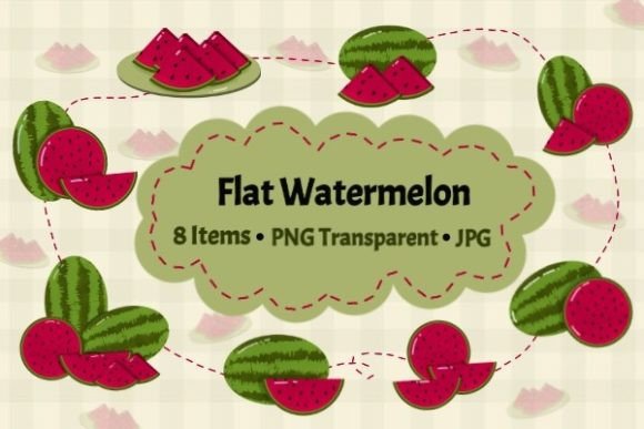 Flat Watermelon Illustration