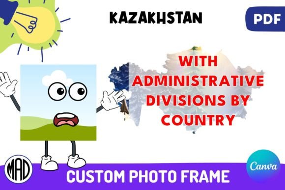 Kazakhstan Divisions Canva Photo Frame