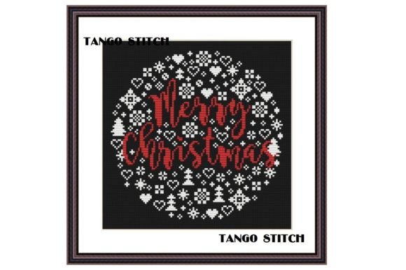 Merry Christmas Easy Cross Stitch Design