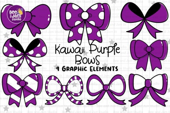 Purple Christmas Bow PNG Clipart