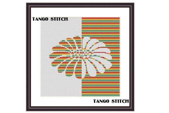 Rainbow Striped Flower Cross Stitch
