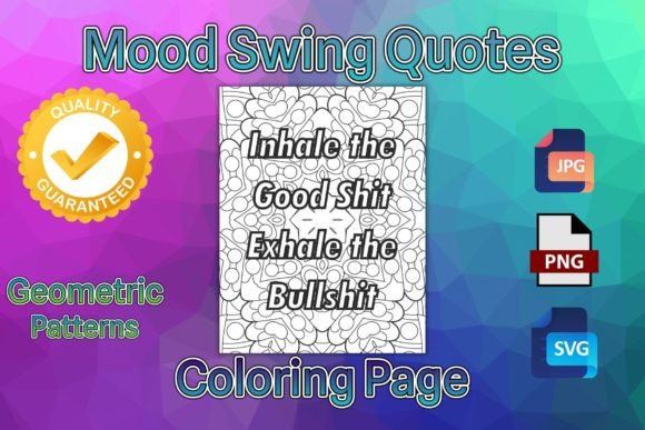 Relaxing with Mood Swing Funny Quotes Coloring Pages