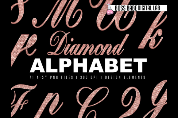 Rose Gold Diamond Alphabet Clipart: Elevating Your Visual Brand with Elegance and Versatility
