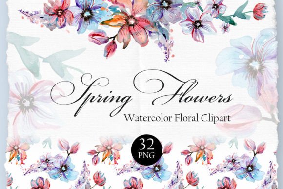 Spring Floral Watercolor Clipart: A Beautiful Resource for Creative Projects